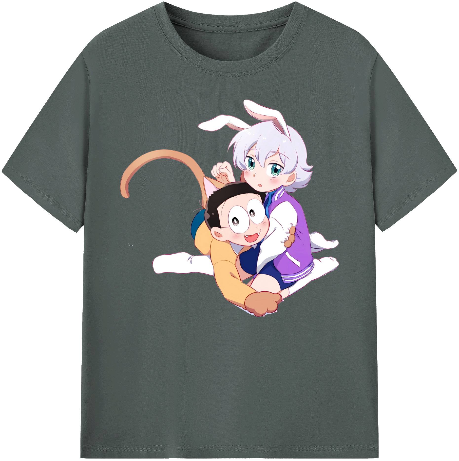 （画像用） ドラえもん 野比 のび太 Doraemon Nobita Nobi 綿100％ メンズ半袖Tシャツ｜肌触りやわらか＆通気性
